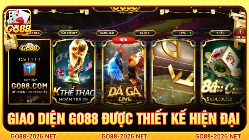 Giao diện GO88 được thiết kế hiện đại 