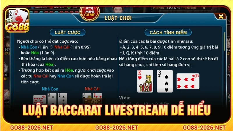 Hướng dẫn luật Baccarat Livestream dễ hiểu áp dụng được ngay