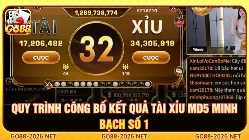 Quy trình công bố kết quả tài xỉu MD5 minh bạch số 1