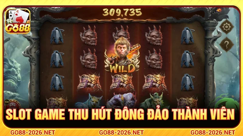 Sảnh slot game GO88 thu hút đông đảo thành viên 
