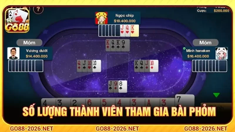 Số lượng thành viên tham gia bài phỏm